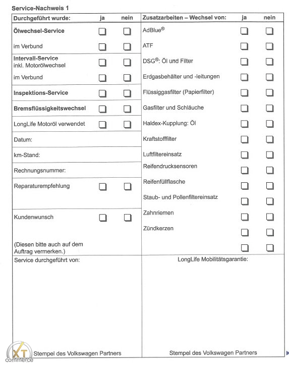 VW Service Book,VW onderhoudsboekje